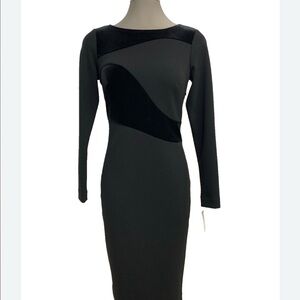 Calvin Klein Elegant Black Long Sleeve Dress